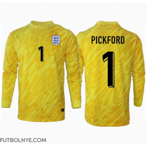Camiseta Inglaterra Jordan Pickford #1 Portero Visitante Equipación Eurocopa 2024 manga larga